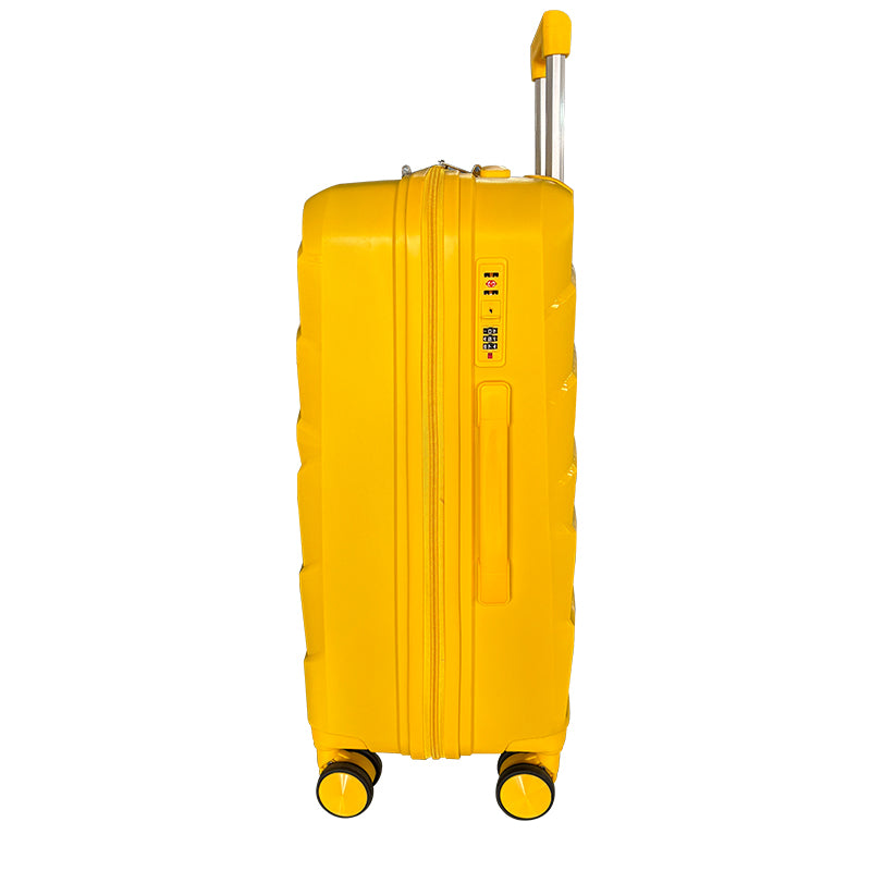 Hardside Luggage Sets 3 Pieces, Expandable Luggages Spinner Suitcase With Tsa Lock Lightweight Carry On Luggage 20Inch 24Inch 28Inch Antique Yellow Polypropylene