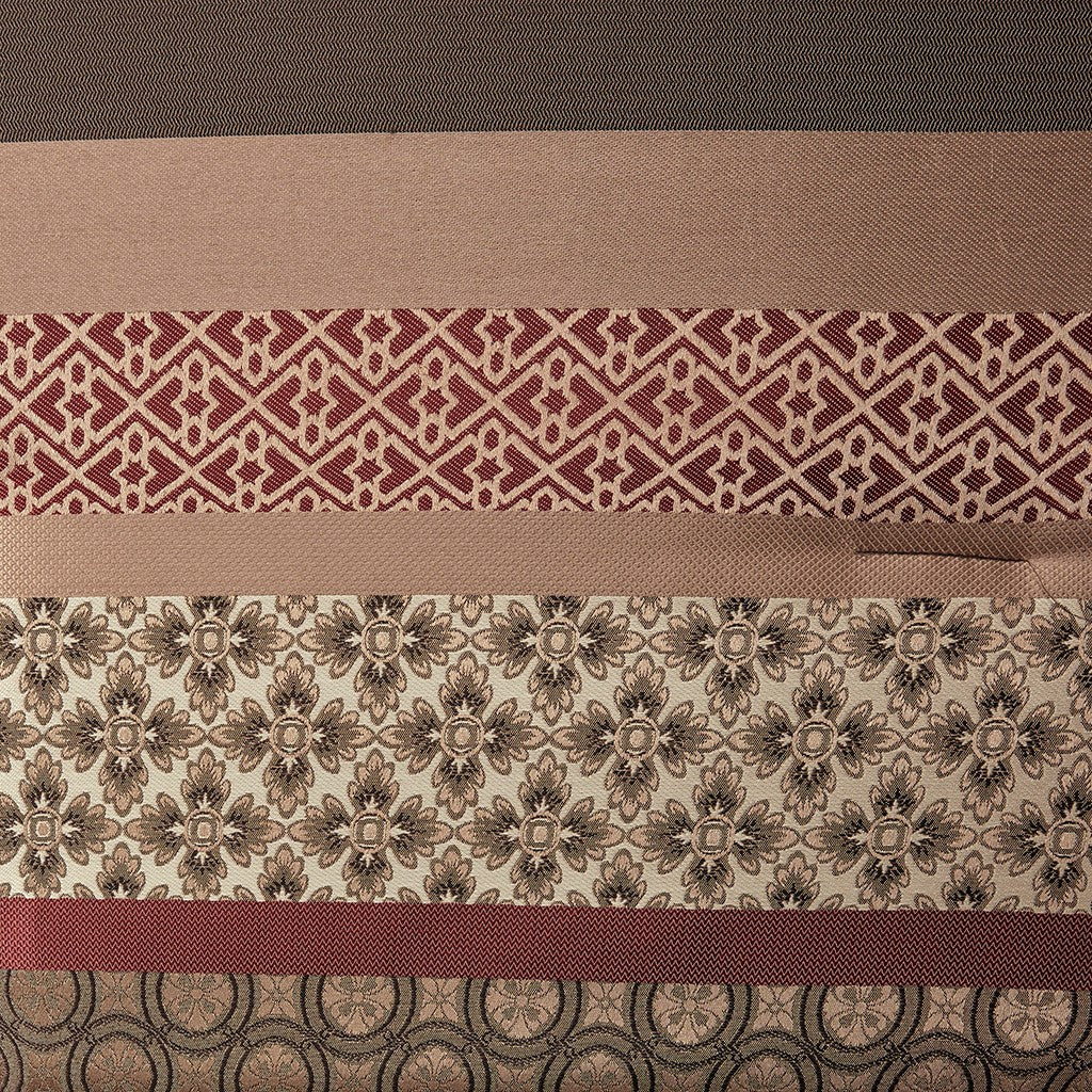 7 Piece Comforter Set Red King King Red Polyester