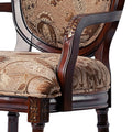Bernice Oval Back Chair Brown Beige Gray Foam Wood Fabric