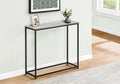 Accent Table, Console, Entryway, Narrow, Sofa, Living Room, Bedroom, Grey Laminate, Black Metal, Contemporary, Modern Grey Particle Board