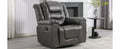 360 Swivel And Rocking Home Theater Recliner Manual Recliner Chair With Wide Armrest For Living Room,Bedroom, Grey Grey Foam Pu