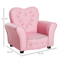 Qaba Kids Sofa Toddler Tufted Upholstered Sofa Chair Princess Couch Furniture With Diamond Decoration For Preschool Child, Pink Pink Polyvinyl Chloride