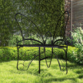 Modern Butterfly Cast Metal Garden Bench, Outdoor Bench Patio Seat, Park Bench Outdoor Seating For Garden, Yard, Park, Entryway Black Garden & Outdoor Metal