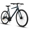 A28320 700C Ecarpat Road Bike, 24 Speed L Twoo Disc Brakes, Light Weight Aluminum Frame ,Racing Bike City Commuting Road Bicycle For Men Women Dark Blue Aluminium