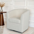 Teddy Velvet Swivel Chair, White, No Installation Required White Teddy