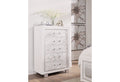 Skye Marble White Chest White Solid Wood Mdf