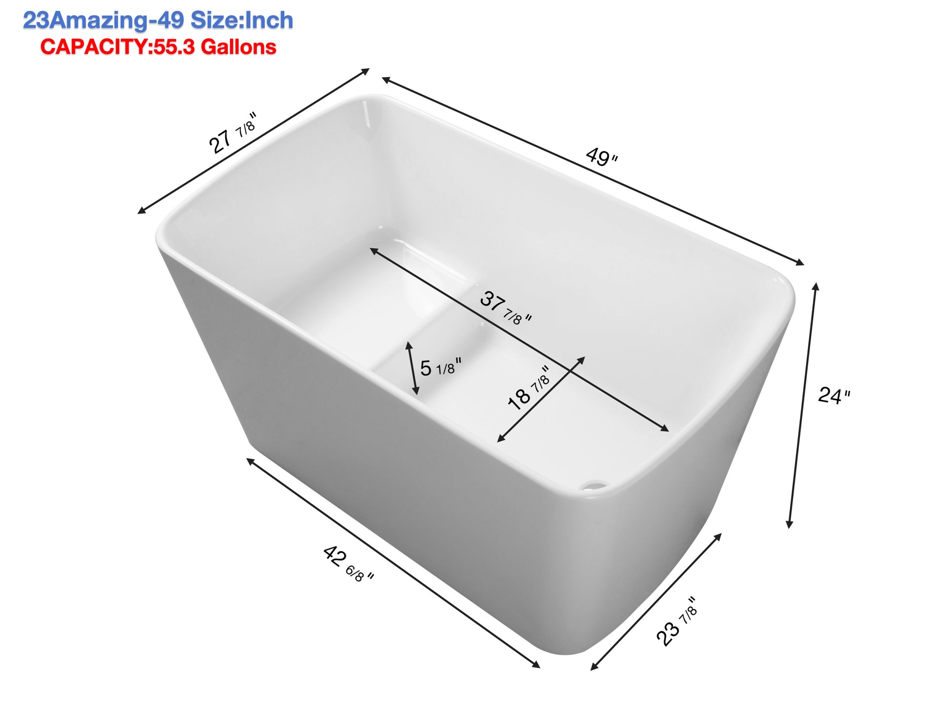 Sleek White Acrylic Freestanding Soaking Bathtub, Sit In Design, With Chrome Overflow And Drain, Cupc Certified, Available For Express Delivery, 23Amazing 49 Gloss White Bathroom Freestanding Tubs Fiberglass Acrylic