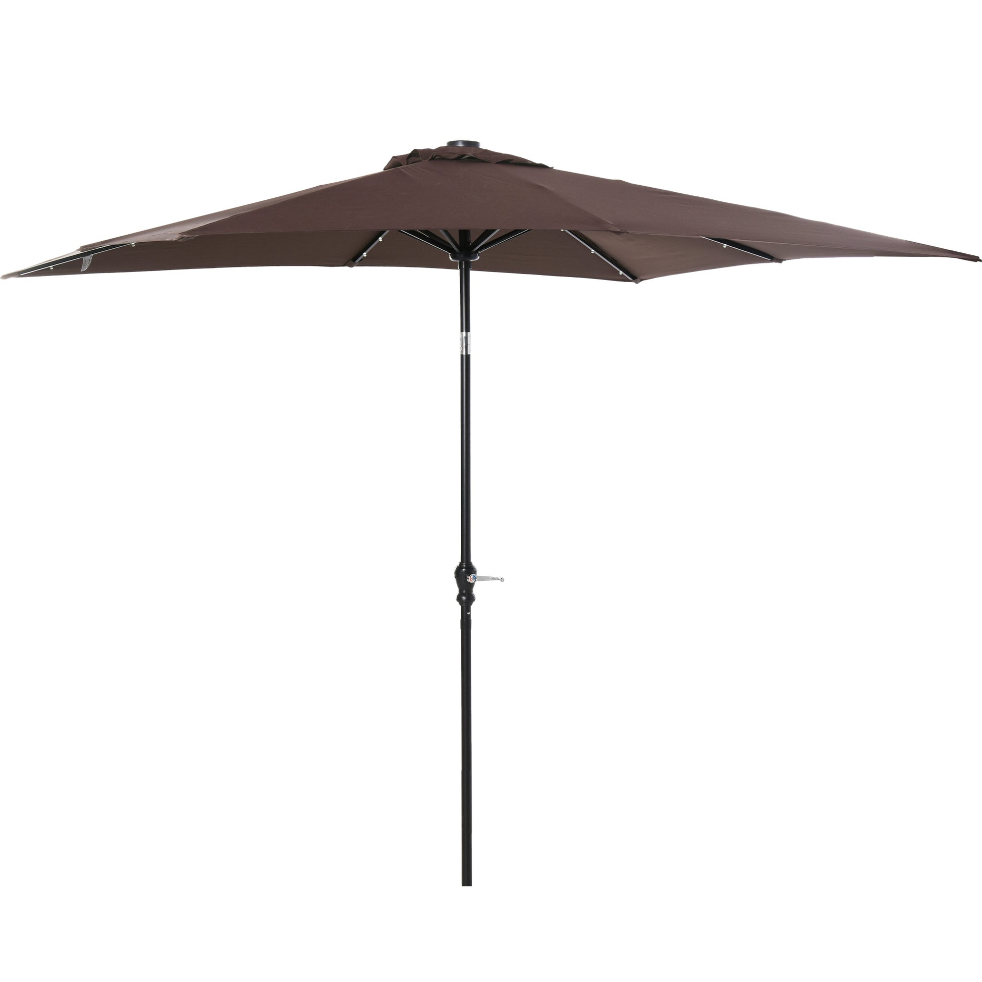 Outsunny 9' X 7' Solar Umbrella, Led Lighted Patio Umbrella For Table