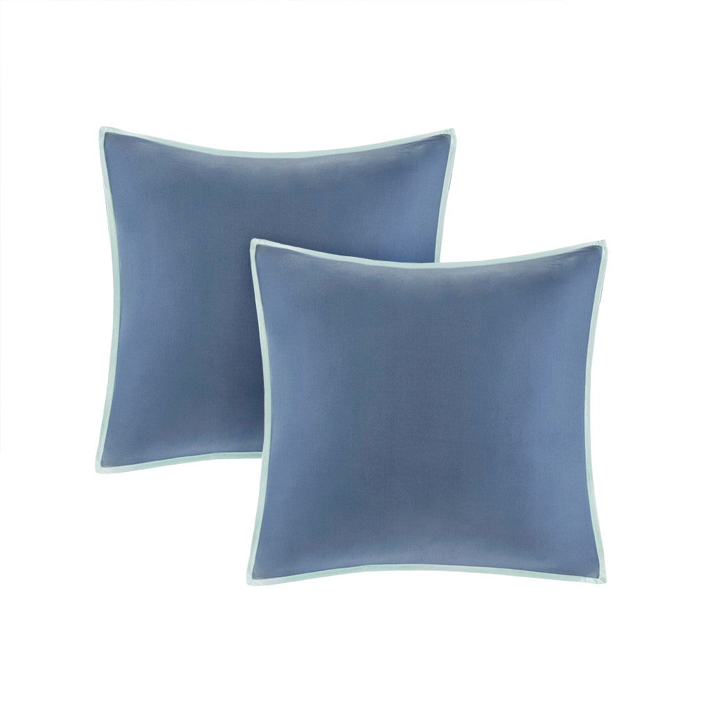 8 Piece Cotton Floral Printed Reversible Comforter Set Blue Cal King California King Blue Cotton