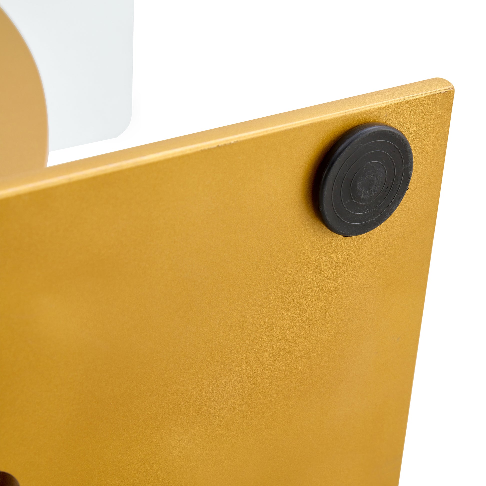 Modern And Simple Rectangular Glass Dining Table In White With A Pattern, 0.39 "White Top And Gold Legs, Suitable For Entrance And Living Room. White Glass