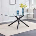 Large Modern Minimalist Rectangular Glass Dining Table For 6 8 With 0.39