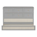 Queen Murphy Bed With Large Drawers,Gray Queen Gray Plywood