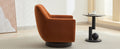 U Shaped Fully Assembled Swivel Chair Velvet Accent Chair Armchair Round Barrel Chair For Living Room Bedroom, Burnt Orange Burnt Orange Velvet