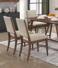 Modern Design 5pc Dining Set Table and 4x Side Chairs brown mix-seats 4-dining room-modern-dining table