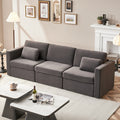 Modern Velvet Modular Sectional Sofa, Convertible Sofa Set With Pillows, Oversized Sectional Couches For Living Room, Loft, Apartment, Office Dark Gray 3 Seats Wood Primary Living Space Medium Duty Pine 3 Seat Dark Gray Velvet Medium Soft Cushion Back