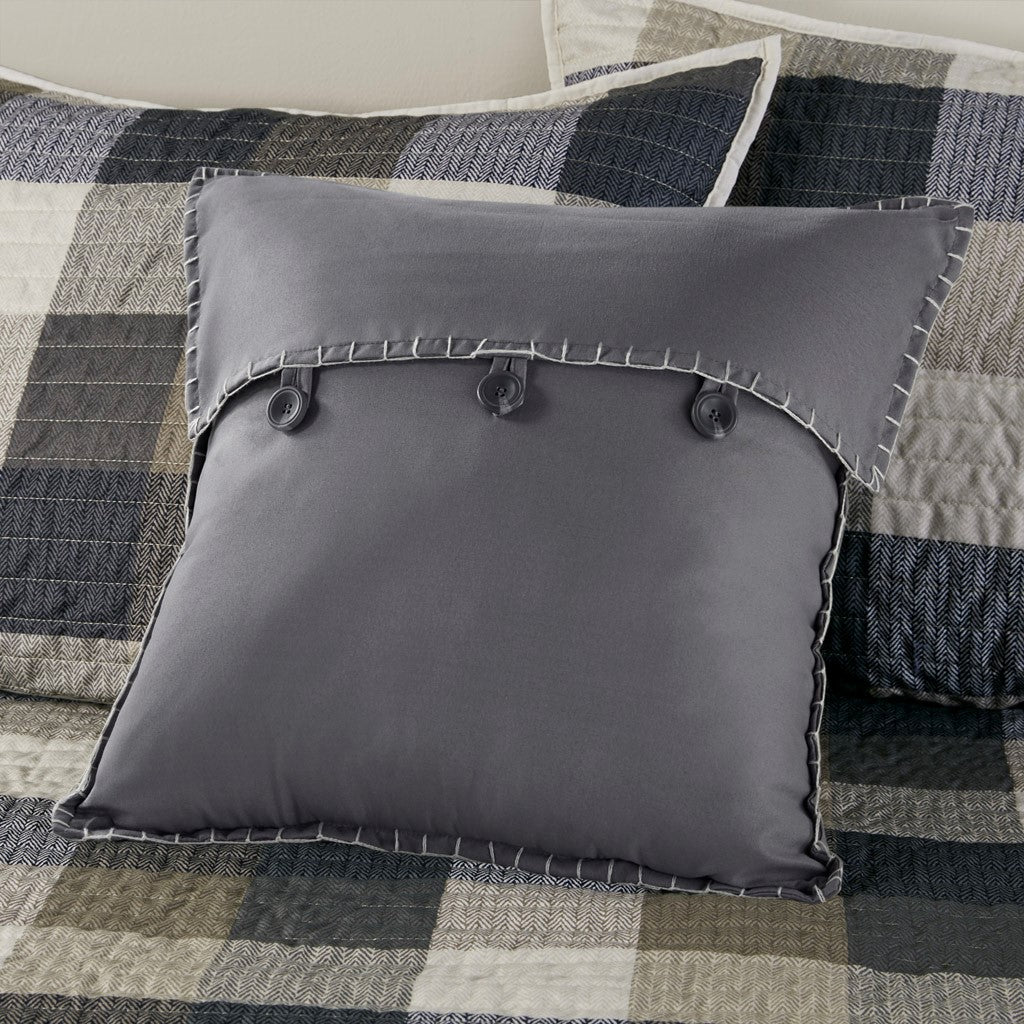 6 Piece Reversible Plaid Daybed Cover Set Neutral Daybed Multicolor Polyester