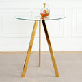 Modern Kitchen Glass Dining Table Round Tempered Glass 31.5