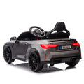 Bmw M4 12V Kids Ride On Painting Toy Car 2.4G W Parents Remote Control,Three Speed Adjustable,Power Display, Usb,Mp3 ,Bluetooth,Led Light,Story,A Handle With Wheels And A Pull, Easy To Carry Silver Polypropylene