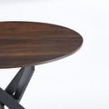 47.2Inch Round Dining Table,Office Table,Coffee Table,120X120X75Cm,Cross Leg Brown Mdf