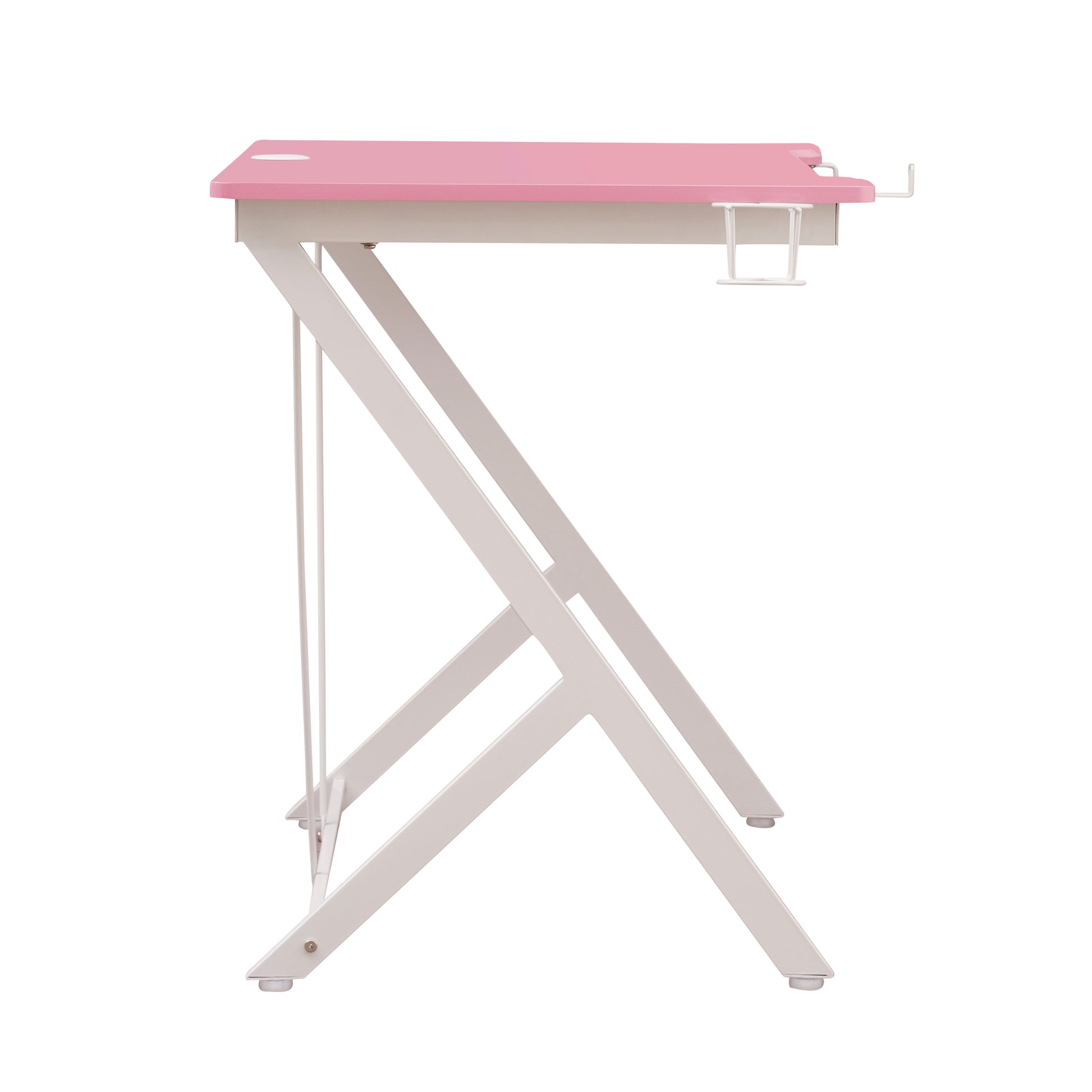 Techni Mobili Kids Gaming Desk, Pink Pink Office Modern Rectangular Rectangular Mdf Steel