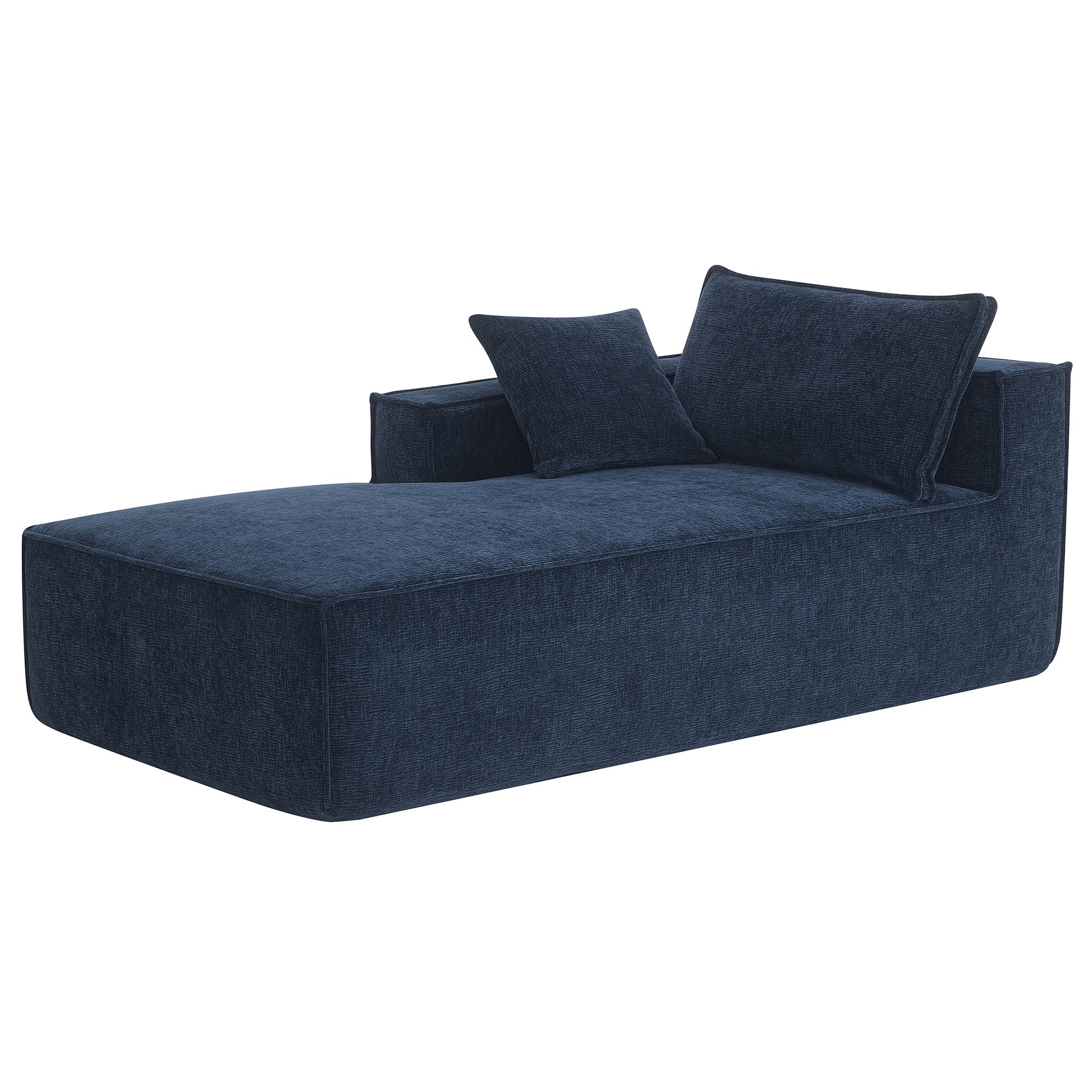 111.5*72"Minimalist Style Modular Sectional Sofa,Wrinkle Resistant Chenille Couch Set,L Shaped Sleeper Sofa Bed For Living Room,2 Pic Free Combination,No Assembly Require,3 Colors Dark Blue Chenille 4 Seat