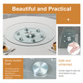 Double Layer Rotatable Round Glass.The Rotatable Design Makes It More Convenient To Retrieve And Place Items.The Upper Glass Has A Diameter Of 24 Inches, While The Lower Glass15 Inches. Transparent Glass