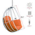 Hanging Egg Chairhammock Swing Chair With Hanging Kit,Orange Orange Rust Resistant Frame Garden & Outdoor Modern Aluminium