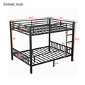 Queen Over Queen Metal Bunk Bed With Ladder And Slats Support For Adults Teens, Black Box Spring Not Required Queen Black Metal Bunk Metal
