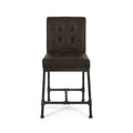 Counter Stool Set Of 2 Dark Brown Wood