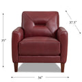 Mavis Leather Chair Red Memory Foam Genuine Leather