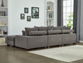 Modular Sectional Sofa,5 Seater Oversized Convertible L & U Shaped Couch, Corduroy Fabric Grey Wood Fabric 5 Seat