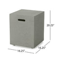 50000 Btu Outdoor Square Mgo Propane Fire Pit Table With Tank Holder Light Gray Light Gray Magnesium Oxide