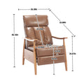 Coolmore Wood Frame Armchair, Modern Accent Chair Lounge Chair For Living Room Light Brown Pu Leather