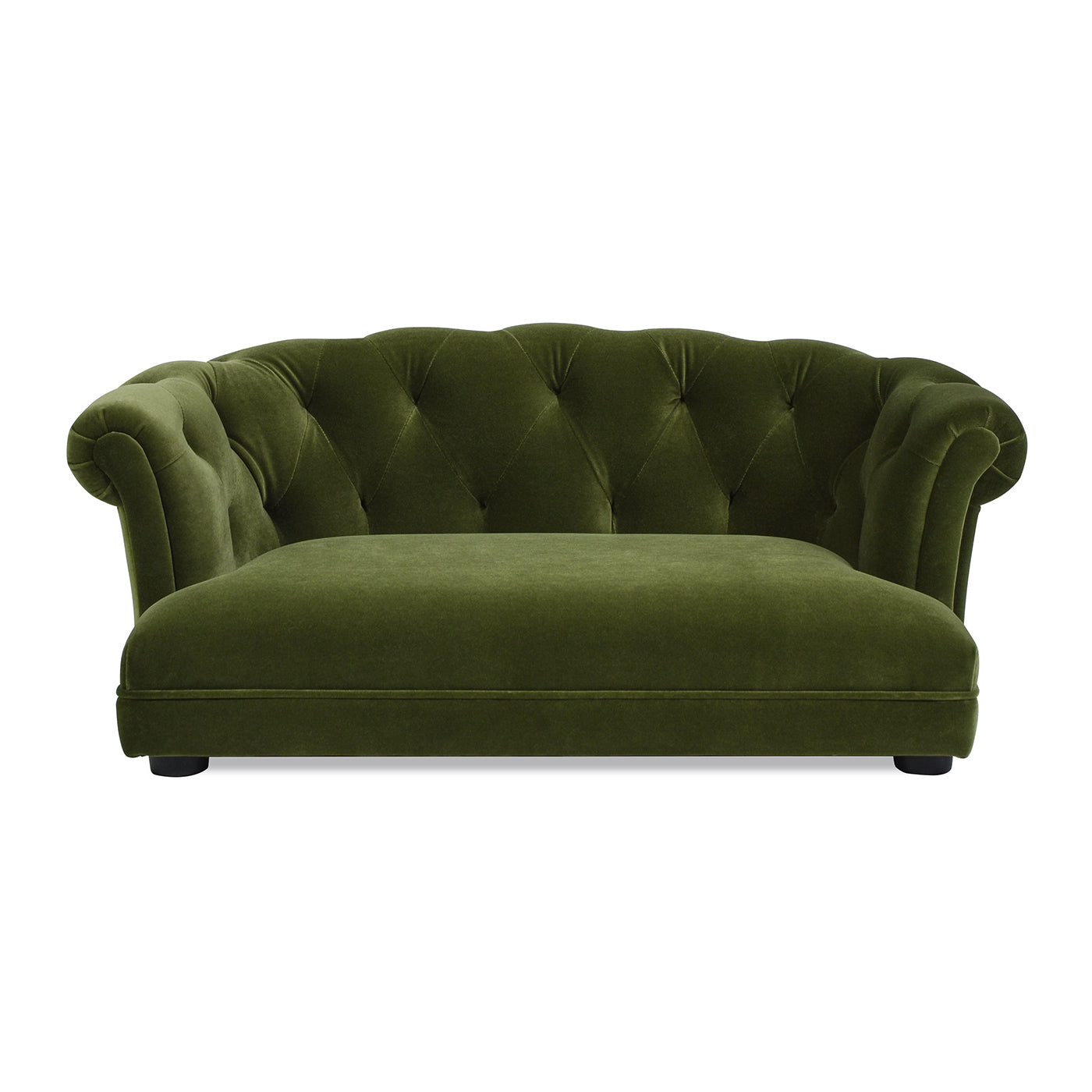 Kiki 36.5" Chesterfield Dog Sofa Bed, Medium, Olive Green Performance Velvet Olive Green Foam Velvet