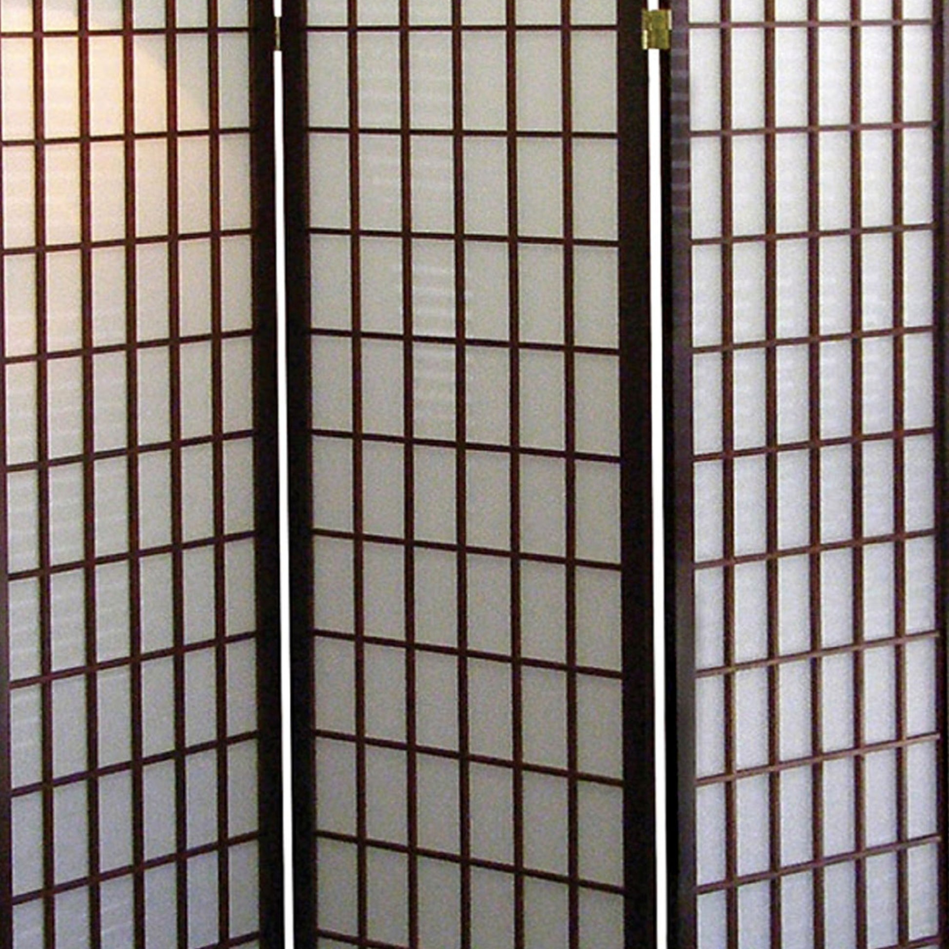 70" Tall 3 Panel Screen Room Divider, Japanese Style With Cherry Finish Cherry Wood