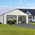 25 X 33 Ft Double Garage Metal Shed With Side Entry Door White Garden & Outdoor Metal