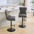 Aged And Retro Pu Swivel Barstools Adjusatble Seat Height From 25 33 Inch, Modern Bar Stools With Backs Comfortable Tufted For Home Pub And Kitchen Island Black,Set Of 2 Black American Design Bar Stools Set Of 2 Foam Pu Leather