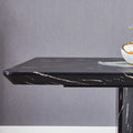 This Modern Dining Table With Mdf Marbled Design Gives You A Luxurious And Elegant Feel, Adding A Touch Of Elegance Whether It Is A Family Dinner Or Entertaining Guests. Black Mdf