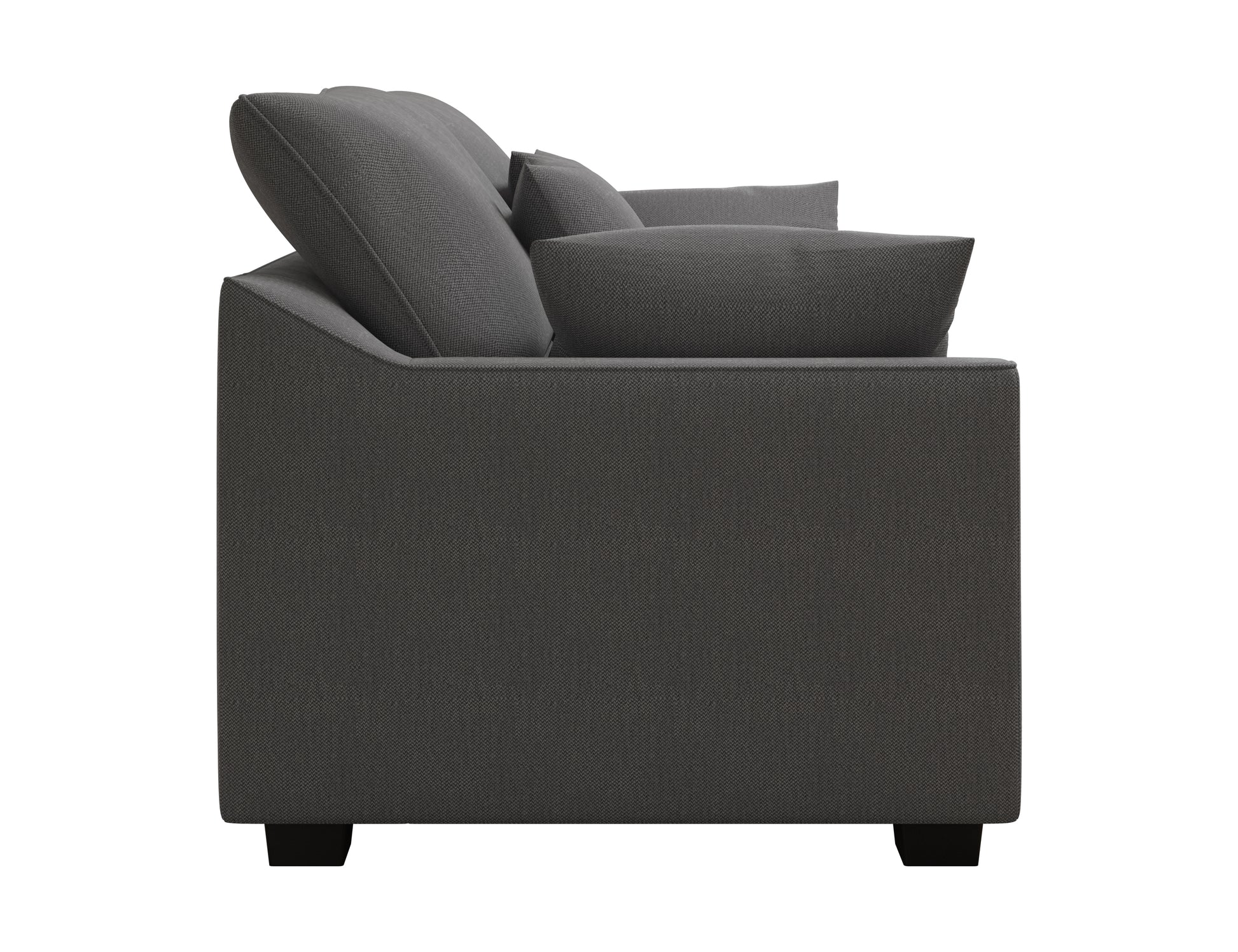 55" Loveseat Couch 2 Seater Sofa With Pillows Polyester Upholstery Duck Down Filled Cushion Sofa For Living Room Apartment,Grey Grey Polyester Wood Primary Living Space Soft Cushion Back Foam Polyester 2 Seat