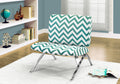 Accent Chair, Armless, Fabric, Living Room, Bedroom, Green Fabric, Chrome Metal, Contemporary, Modern Teal Foam Particle Board