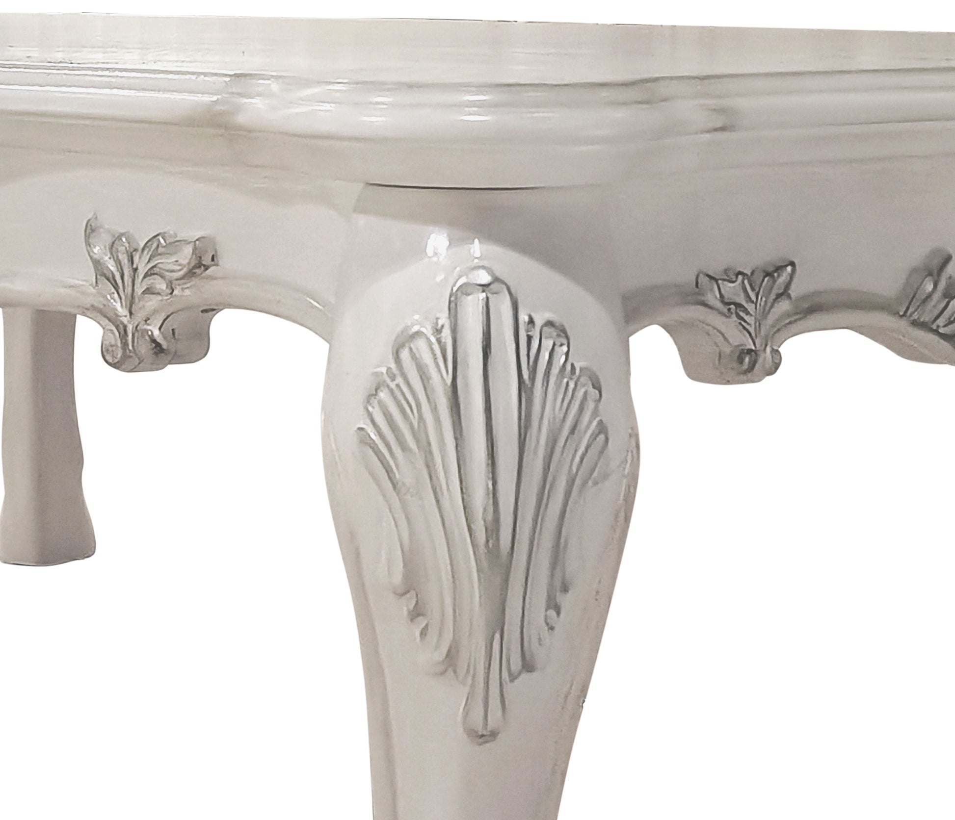 Bone White Coffee Table With Claw Leg White Primary Living Space Traditional Rectangular Wood