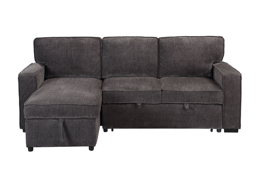 Territory Dark Grey Pull Out Sofa Bed Dark Gray Fabric 3 Seat
