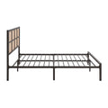 1Pc Eastern King Platform Bed, Metal Frame Dark Bronze Finish Faux Cane Panel Headboard Casual Coastal Bedroom Furniture, Bed In A Box Box Spring Not Required King Bronze Metal Bedroom Casual,Coastal Metal