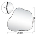 Irregular Cloud Shaped Metal Accent Wall Mirror Black And Silver Art Deco,Modern Metal