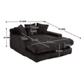 Coolmore Corduroy Lazy Sofa With 3 Back Pillows,Comfy Sofa Deep Seat Couch For Living Room,Club Black Black Primary Living Space Foam Corduroy 1 Seat