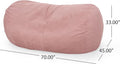 Asher Bean Bag 6.5 Ft. Bean Bag Rose Polyester