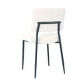 Modern Beige Simple Velvet Dining Chair Fabric Upholstered Chair Home Bedroom Stool Back Dressing, White Round Table Set, Chair Black Metal Legs Set Of 3 White Mdf