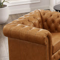 Kingston Waxy Pull Up Leather Chair Brown Down Filling Genuine Leather