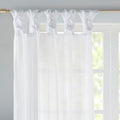 Twist Tab Voile Sheer Window Pair White Polyester