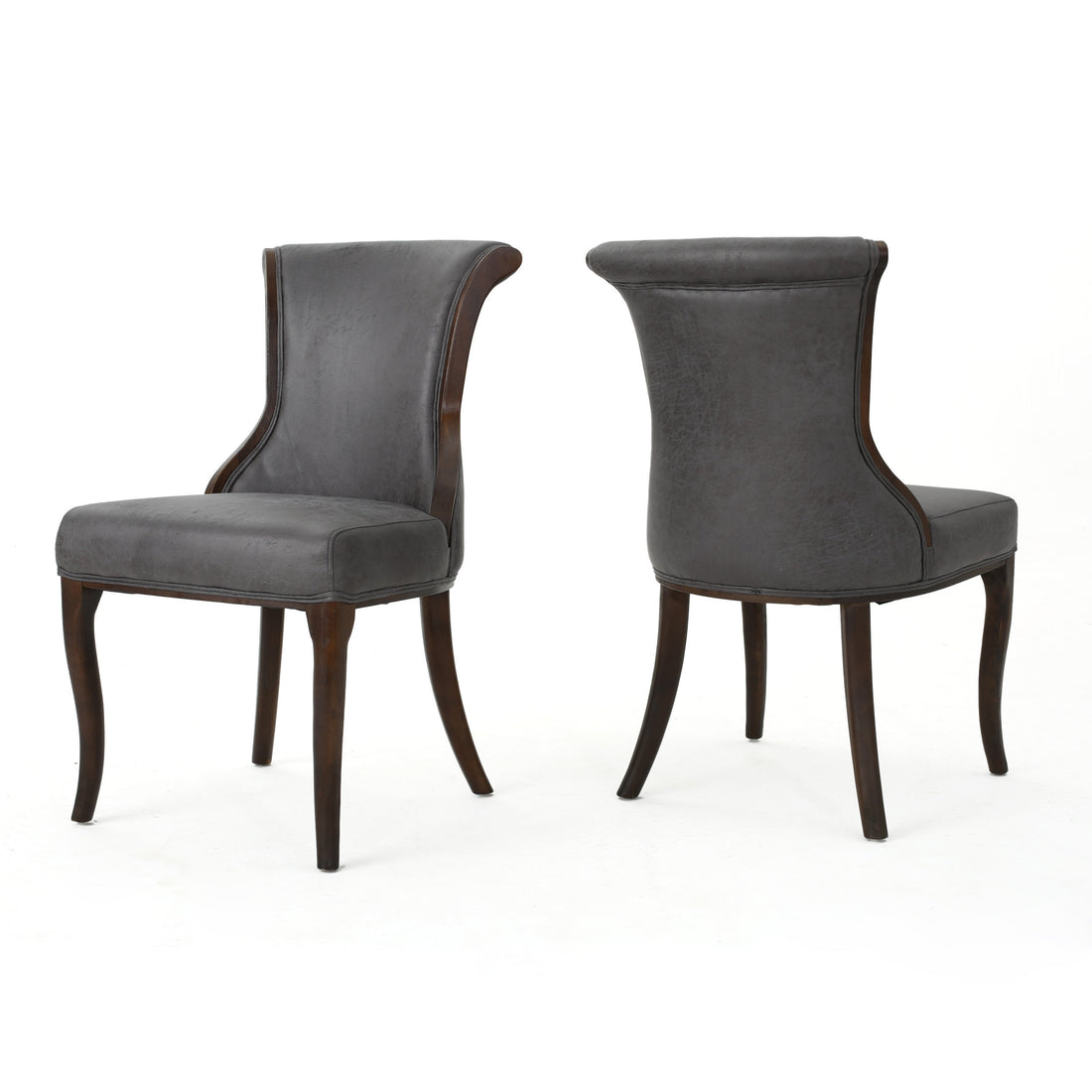 Dining Chair Set Of 2 Slate Microfiber